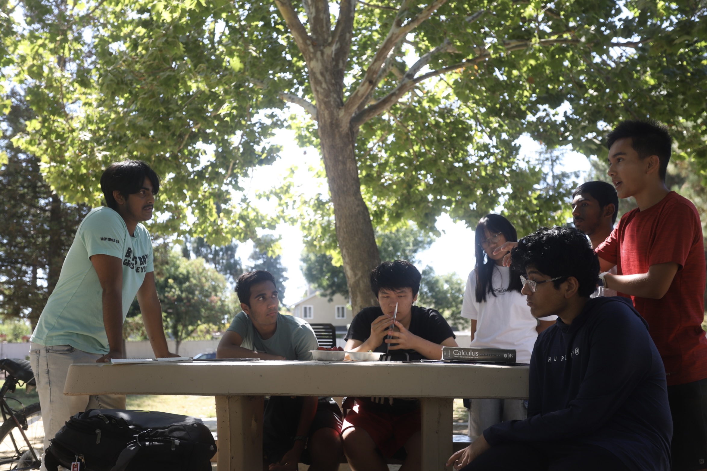 A group of students working on a project